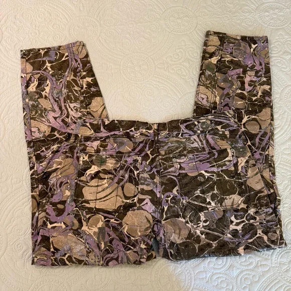 Anthropologie Pilcro The Wanderer Pants Jeans Metallic Gold Thread Design 29 - Picture 3 of 11